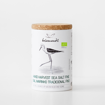 Belamandil - handgeschöpftes feines Bio-Meersalz aus Portugal 400g Dose