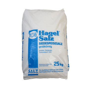 Hagelsalz 06 kompaktiertes grobes Siede-Speisesalz im 25 kg Sack