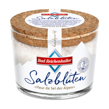 Bad Reichenhaller Salzblüten Fleur de Sel der Alpen 100g Glas