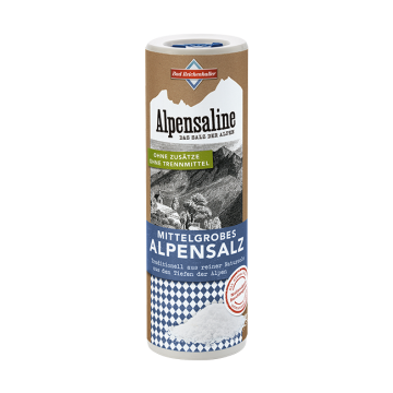 Alpensaline - Das Salz der Alpen - Mittelgrobes Alpensalz 380 g Dose