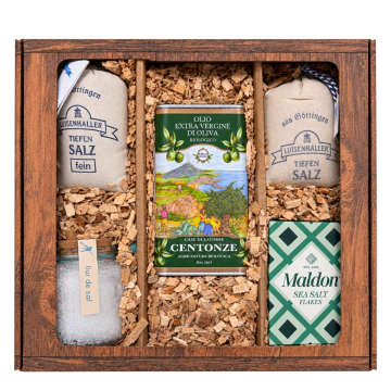 Salz Geschenkset mit Olivenöl