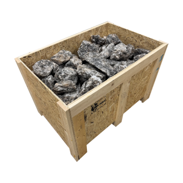 Naturlecksteine gebrochen aus Deutschland in verschließbarer Holzkiste 600kg