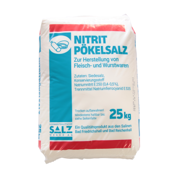 Siede-Nitritpökelsalz mit 0,4-0,5 % Nitrit im 25 kg Sack
