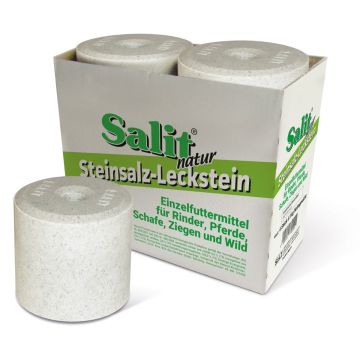 Salit® Steinsalz - Leckstein natur rund (4x5 kg im Umkarton) 20 kg