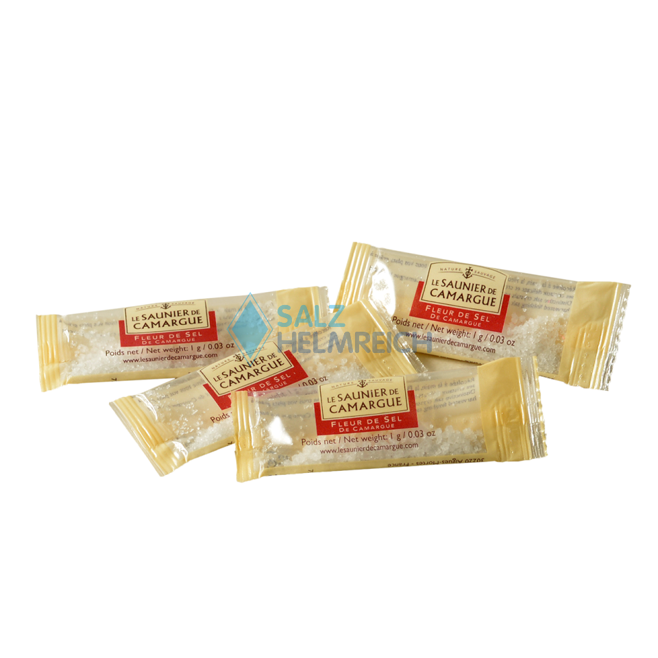Fleur de Sel Le Saunier de Camargue im 1 Gramm Tütchen (1000 Tütchen pro Karton) Fleur de Sel Le Saunier de Camargue im 1 Gramm Tütchen (1000 Tütchen pro Karton)