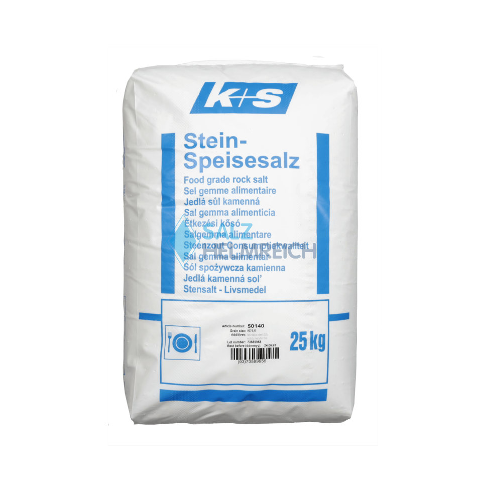 Stein-Speisesalz fein 0,16-0,7 mm im 25 kg Sack