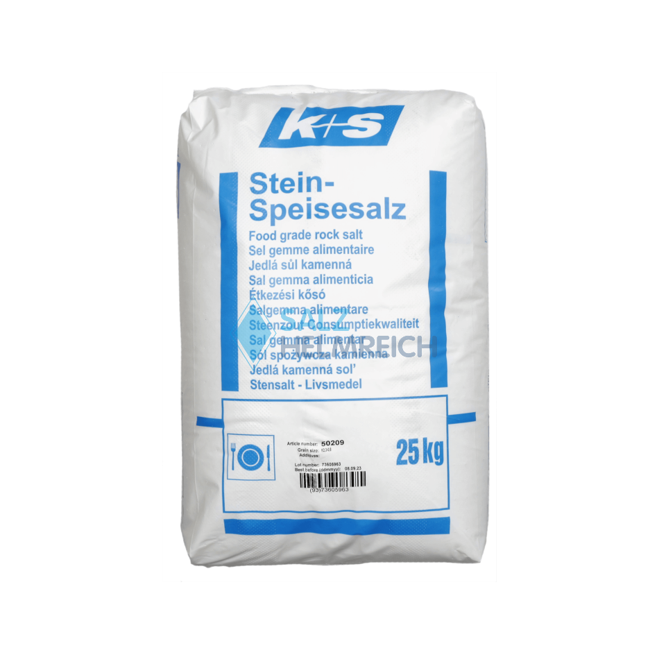 Stein-Speisesalz grob 0,8-2,3 mm im 25 kg Sack