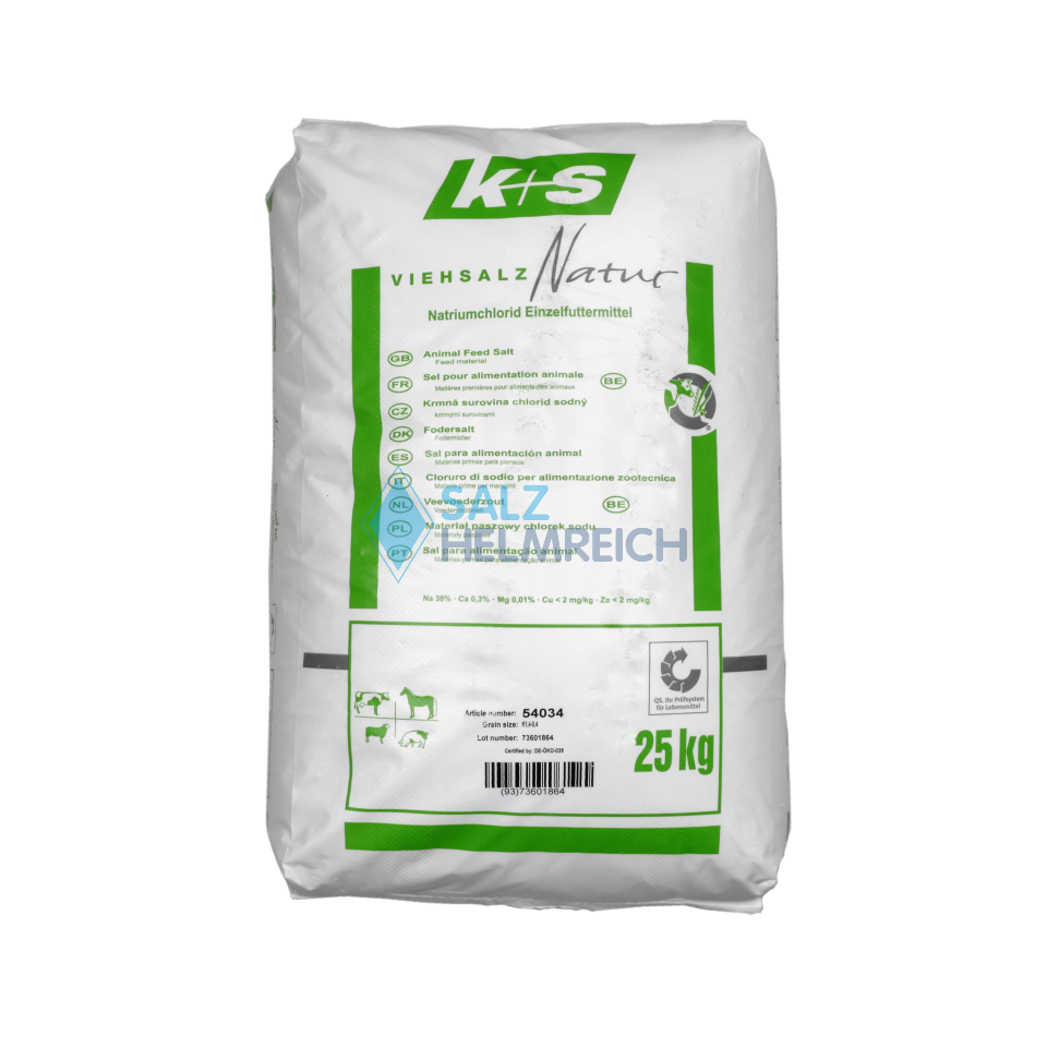 Stein - Einzelfuttermittel NATUR Viehsalz 0,4-1,4 mm im 25 kg Sack Stein - Einzelfuttermittel NATUR Viehsalz 0,4-1,4 mm im 25 kg Sack