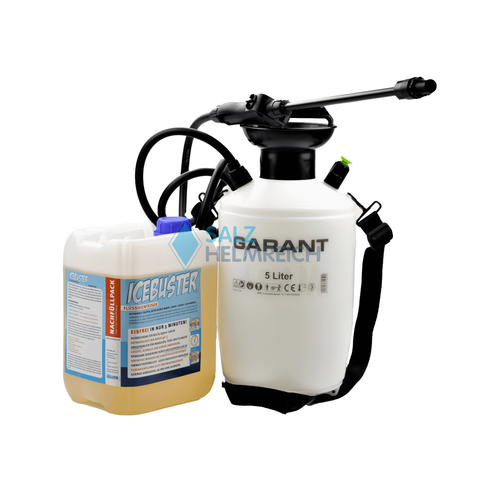 ICEBUSTER-Starterset = 1 x Drucksprühflasche inkl. 5 Liter Erstbefüllung für ca. 250 qm ICEBUSTER-Starterset = 1 x Drucksprühflasche inkl. 5 Liter Erstbefüllung für ca. 250 qm