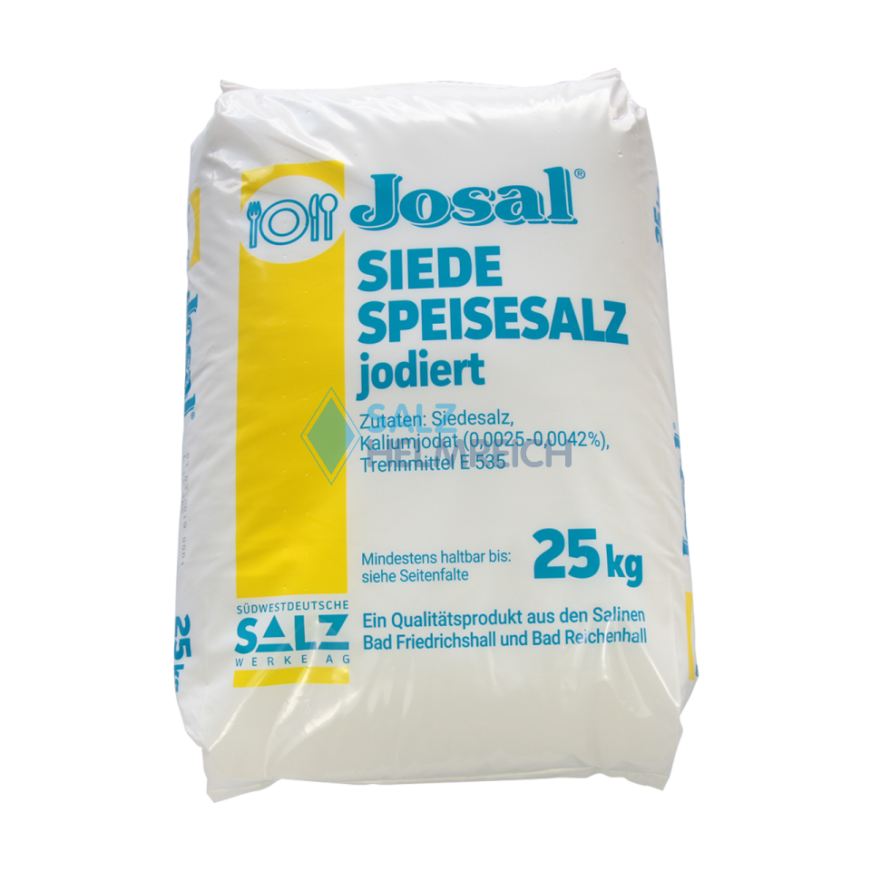 Siede-Speisesalz fein jodiert 0-1mm im 25 kg Sack