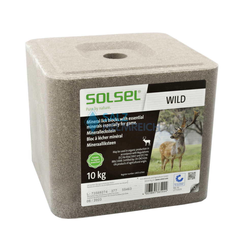 SOLSEL ® Wildleckstein eckig mit Loch gepresst 10 kg