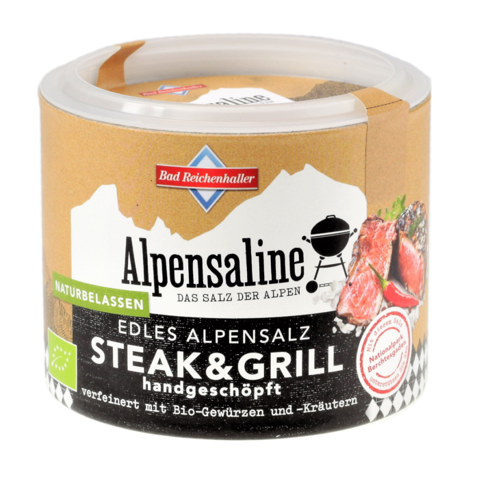 Alpensaline Edles Alpensalz Bio Steak & Grill 90 g Dose