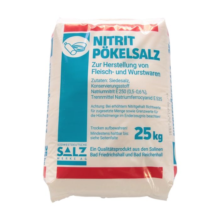 Siede-Nitritpökelsalz mit 0,5-0,6 % Nitrit im 25 kg Sack