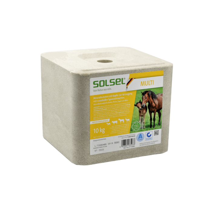 SOLSEL ® Multi Mineralleckstein mit Kupfer mit Loch gepresst 10 kg