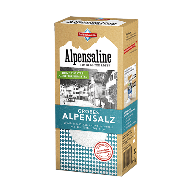 Alpensaline - Das Salz der Alpen - Grobes Alpensalz 1 kg Paket