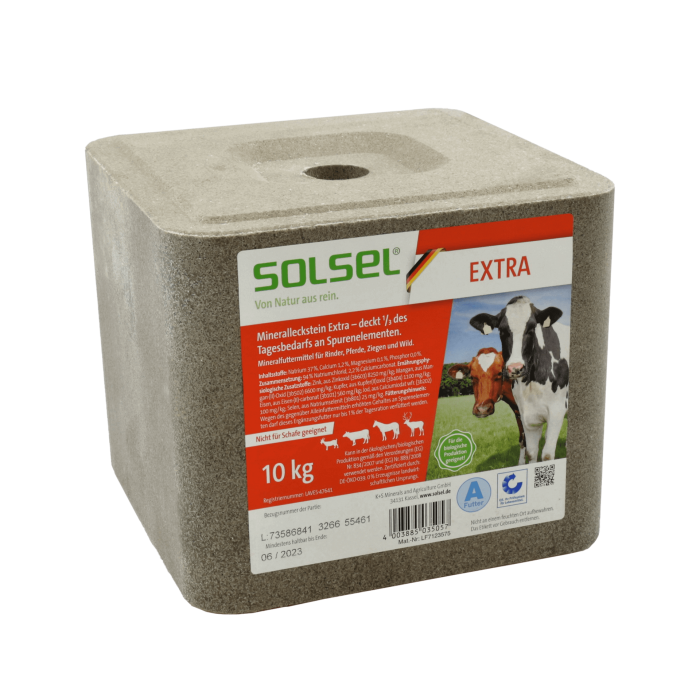 SOLSEL ®  EXTRA Mineralleckstein eckig mit Loch gepresst 10 kg