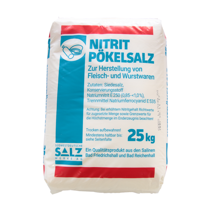 Siede-Nitritpökelsalz mit 0,8-0,9 % Nitrit im 25 kg Sack