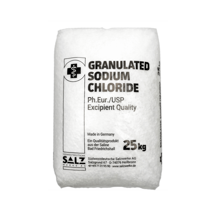 Natriumchlorid Sodiumchlorid Ph.Eur./USP Excipient Quality im 25 kg Sack