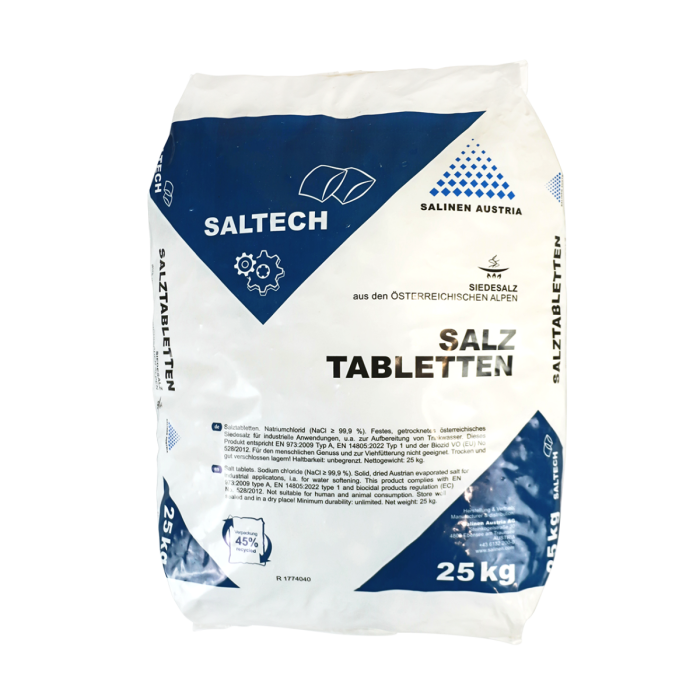 Saltech Plus Regeneriersalz Salztabletten in Kissenform im 25 kg Sack