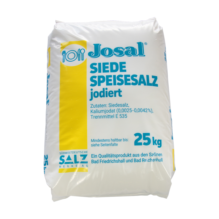 Siede-Speisesalz fein jodiert 0-1mm im 25 kg Sack