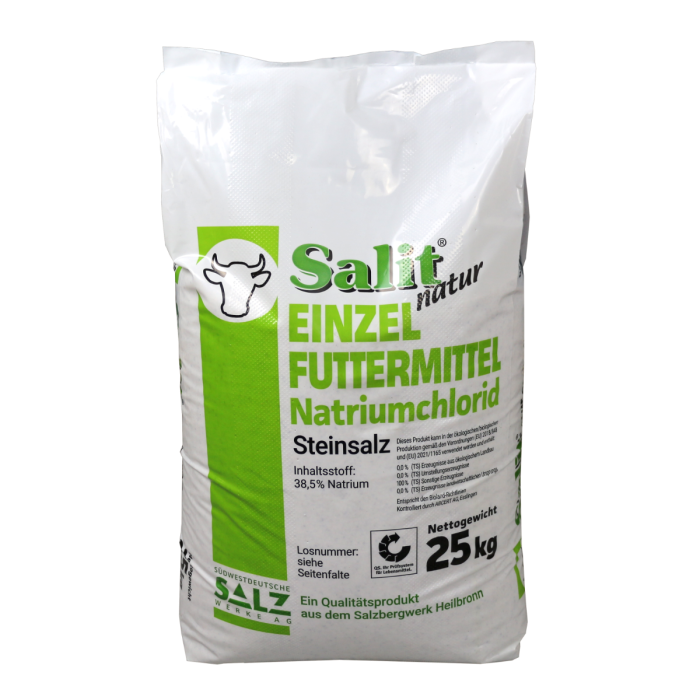 Salit Einzelfuttermittel Natur Viehsalz Natriumchlorid Steinsalz 0-3mm im 25kg Sack
