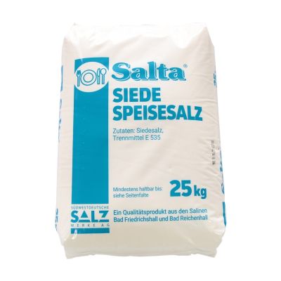 1000 kg Salta® 40 x 25 kg Sack Siede-Speisesalz fein 0-1 mm  auf Palette