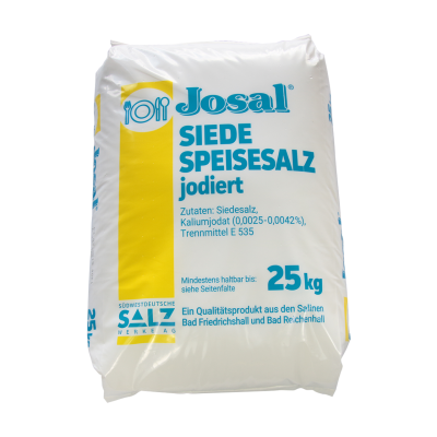 Siede-Speisesalz fein jodiert 0-1mm im 25 kg Sack