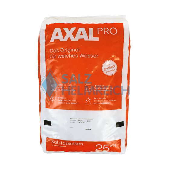 Axal  PRO Siedesalztabletten nach DIN EN 973 Typ A im 25 kg Sack
