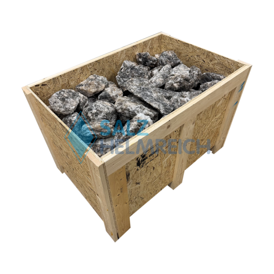 Naturlecksteine gebrochen aus Deutschland in verschließbarer Holzkiste 600kg