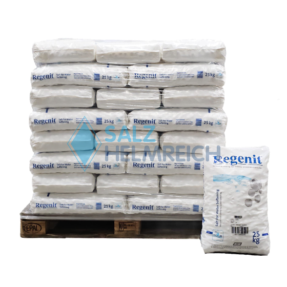 1000 kg Regenit® Regenerier Siedesalztabletten 40 x 25 kg Sack auf Palette
