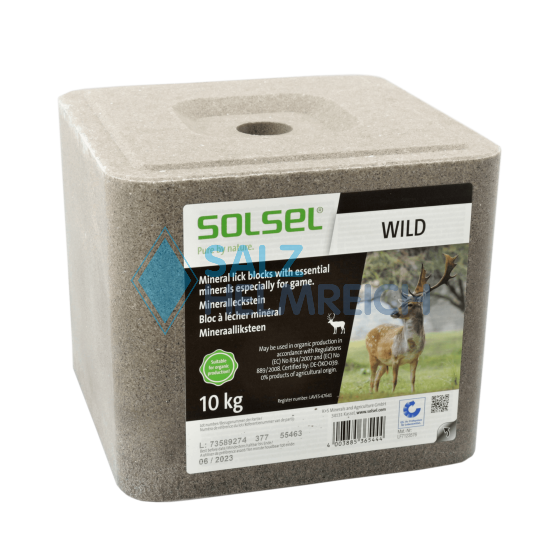 SOLSEL ® Wildleckstein eckig mit Loch gepresst 10 kg