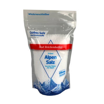 Bad Reichenhaller Alpen Salz ohne Zusätze grob 500g Standbeutel