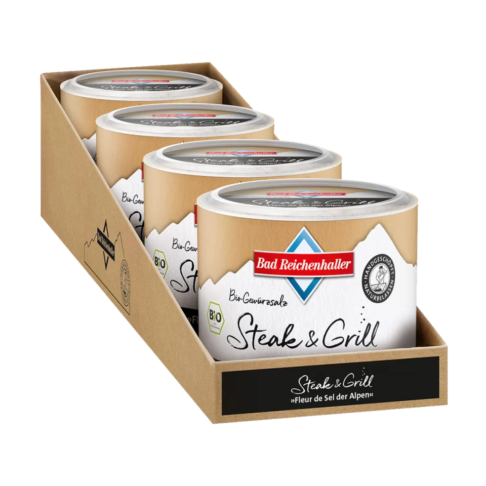 Alpensaline Bio-Gewürzsalz Steak & Grill Fleur de Sel der Alpen 90 g Dose