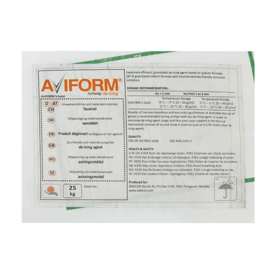 Aviform Granulat S-Solid Enteisungsmittel im 25 kg Sack