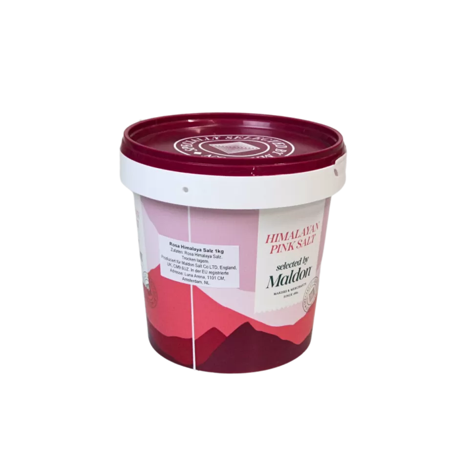 Maldon Pink Salt Steinsalz vom Fusse des Himalaya 1 kg Eimer