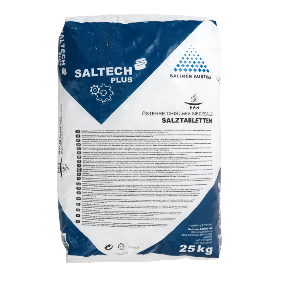 1000 kg Saltech Plus Regeneriersalz Salztabletten 40 x 25 kg Sack auf Palette