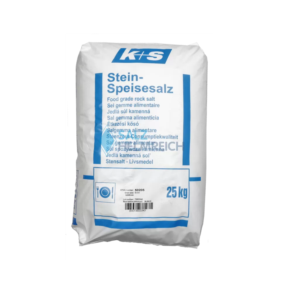 Stein-Speisesalz fein ohne Trennmittel 0,16-0,7 mm im 25 kg Sack