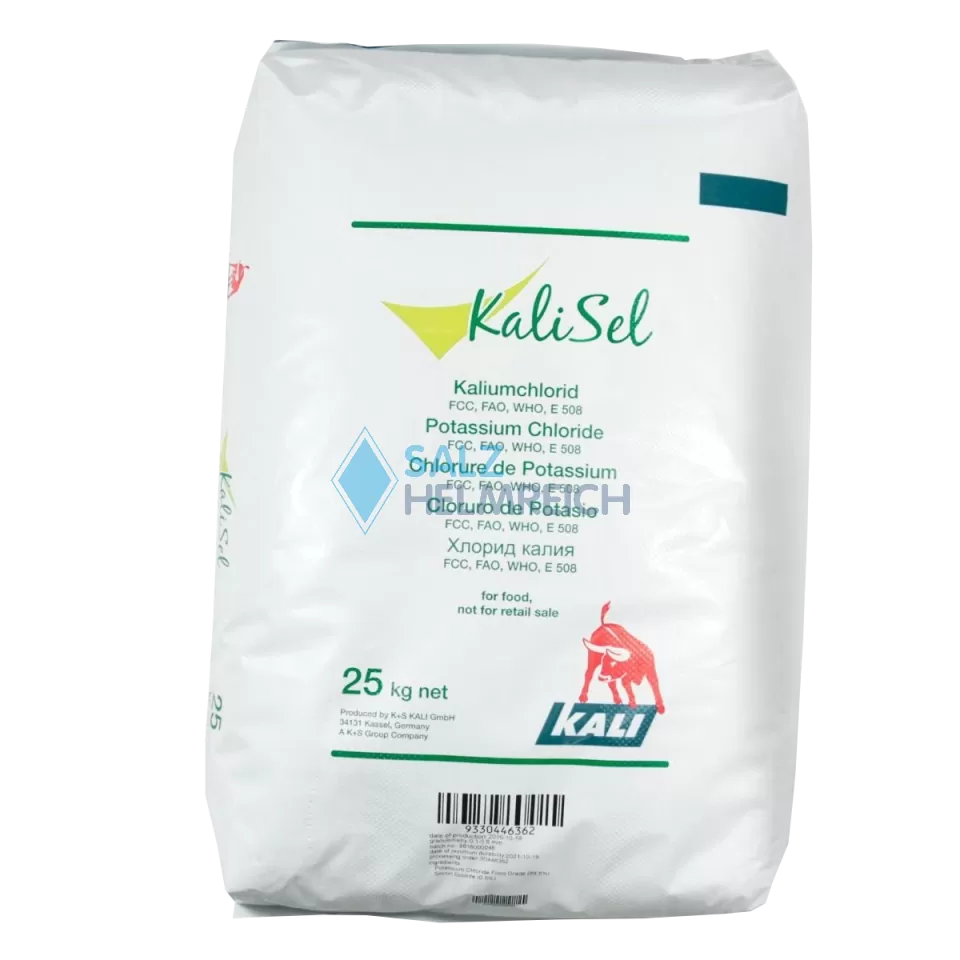 Kaliumchlorid Lebensmittel mit 0,5% Aerosil KCl ca. 99,5 % im 25 kg Sack