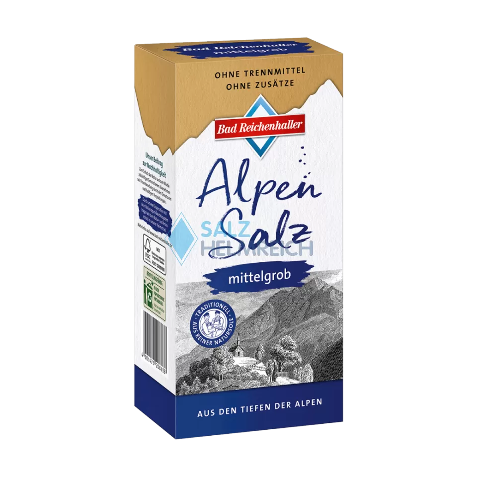Alpensaline Mittelgrobes Alpensalz 1 kg Paket Alpensaline Mittelgrobes Alpensalz 1 kg Paket
