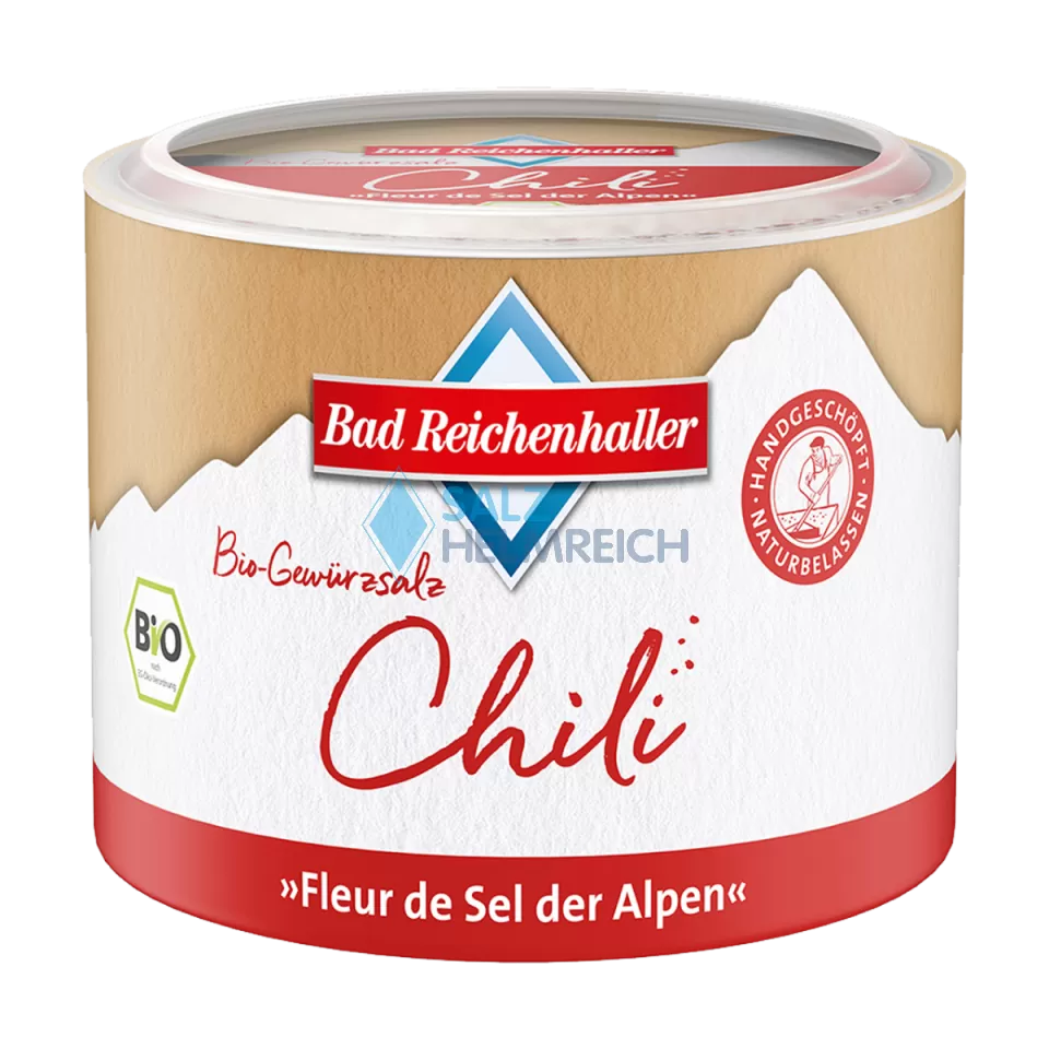 Alpensaline Bio-Gewürzsalz Chili Fleur de Sel der Alpen 90 g Dose 