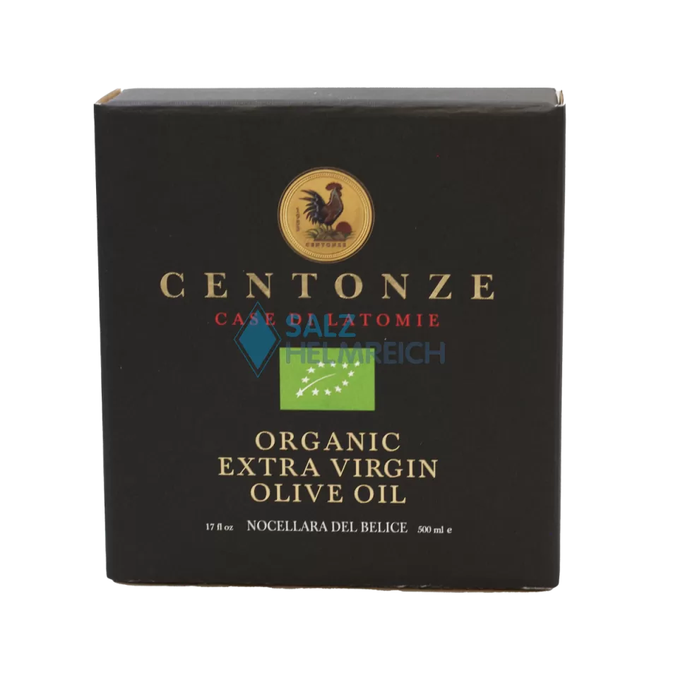 Centonze Extra Natives Bio Olivenöl aus Sizilien Formflasche in Geschenkbox 500 ml 