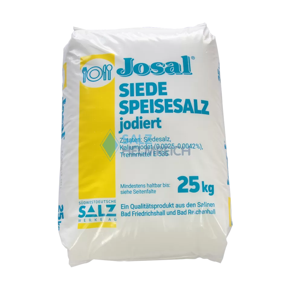 Siede-Speisesalz fein jodiert 0-1mm im 25 kg Sack
